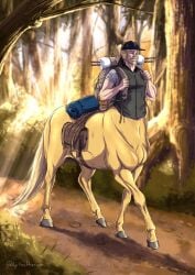 balls beard centaur facial_hair lykostherium male male_only penis sheath solo solo_male taur