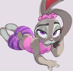 1girls big_ass big_butt bubble_ass bubble_butt bunny_ears bunny_girl female female_focus female_only furry furry_female furry_only grey_fur judy_hopps large_ass large_butt looking_at_viewer lying lying_on_stomach magnetstuff purple_eyes solo solo_female solo_focus zootopia zootopia_2