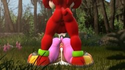 3d 3d_(artwork) after_sex amy_rose anthro anus ass cum cum_in_pussy cum_in_pussy cum_inside echidna female hedgehog huge_balls knuckles_the_echidna male neotaurus pussy sonic_(series)