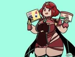 bbw fat ice_cream plump popsicle pyra thick weight_gain xenoblade_(series) xenoblade_chronicles_2