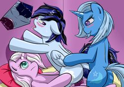 blush double_penetration female friendship_is_magic group horsecock jasonstrom male masturbation my_little_pony penetration penis steen straight threesome trixie_(mlp)