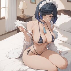 1_girls ai_generated big_ass big_breasts blush breasts brest erection femalernrnmeta: foreskin general: genshin_impact hanyki huge_breasts looking_at_viewer nude sex solo tagme thighs uncensored yelan_(genshin_impact)