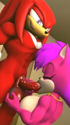 3d 3d_(artwork) anthro blowjob bluewyvern commission couple fellatio female grabbing_balls knuckles_the_echidna male male/female naked shipping sonia_the_hedgehog sonic_(series) sonic_the_hedgehog_(series)