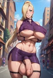 1futa ai_generated aqua_eyes areola_slip ass big_areola big_ass big_balls big_breasts big_nipples big_penis blonde_hair breasts casual_exposure choker collared_shirt crossed_arms fishnet_legwear fishnets flaccid flaccid_penis futa_only futanari hair hairclip hands_under_breasts high_ponytail huge_ass huge_balls huge_breasts huge_cock ino_yamanaka jewelry long_hair looking_at_viewer miniskirt naruto naruto_(series) naruto_shippuden navel nipples one_eye_covered penis ponytail puffy_nipples shinkoritl skindentation smile solo solo_focus solo_futa thick thick_thighs thighs toned toned_futa underboob wide_hips