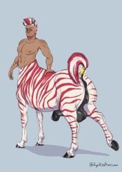 abs anus ass balls beard centaur cuntboy facial_hair flaccid full-package_cuntboy herm hermaphrodite horsecock human humanoid intersex lykostherium male male_only maleherm multi_genitalia muscular muscular_maleherm nude penis pussy solo solo_focus taur zebra zebra_taur