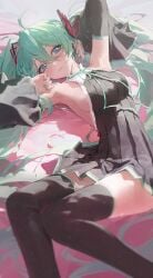 big_ass cleavage female female_focus female_only hatsune_miku jeonghee1414 large_breasts long_hair thick_thighs white_skin wide_hips