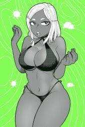 big_ass big_breasts bikini dark-skinned_female dark_skin evoltodraw meryl_(mha) my_hero_academia tagme thick_thighs