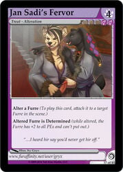 anthro breasts collar fur furoticon furry gryx herm hyena intersex lagomorph markings penis piercing rabbit tcg trading_card_game