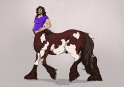 1boy beard centaur facial_hair human humanoid lykostherium male male_focus male_only penis sheath solo solo_focus taur