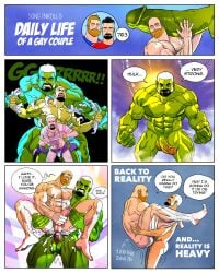 abs anal anal_sex ass balls bara biceps big_balls big_penis cum dominant dominant_male domination english_text erection gay gay_anal gay_domination gay_sex genital_fluids green-skinned_male green_body green_skin hulk inkolloart male male/male male_nipples male_only male_penetrated male_penetrating_male marvel marvel_comics muscular_male nipples nude orgasm pecs penetration penis sex text