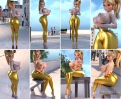 1girls 3d ass big_ass big_breasts big_butt bimbo bimbo_body blue_eyes blue_hair breasts busty chloe_bourgeois collage female female_only giant_breasts high_heels hourglass_figure huge_breasts leggings miraculous:_tales_of_ladybug_and_cat_noir miraculous_ladybug nipples platform_heels ruidx see-through see-through_clothing solo stiletto_heels sunglasses sunglasses_on_head transparent_clothing very_high_heels wide_hips