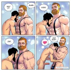 abs balls bara biceps big_balls big_penis daddy english_text erection gay inkolloart male male/male male_nipples male_only manly mature_male muscular_male nipples nude pecs penis text