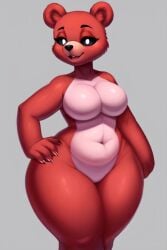 1female 1girls ai_generated anthro bear big_ass big_breasts big_butt big_hips bobby_bearhug breasts breasts_out critters_(poppy_playtime) female female_focus female_only furry_only hips hips_wider_than_shoulders no_humans pink_belly poppy_playtime poppy_playtime_(chapter_3) pussy red_body red_fur red_skin smiling_critters solo solo_female solo_focus tagme