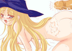 ass blonde_hair blue_eyes blush breasts censored compile cum cute long_hair lowres madou_monogatari nude penis puyo_puyo sega witch witch_(puyo_puyo) witch_hat