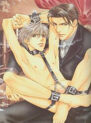 2boys akihito_takaba asami_ryuichi ayano_yamane barefoot bondage bound_ankles bound_wrists brown_hair chains cigarette clothed clothed_male_nude_male cum finder formal gay highres male male_only multiple_boys nipples nude penis restrained short_hair smoking suit tagme testicles veiwfinder yaoi you're_my_loveprize_in_viewfinder