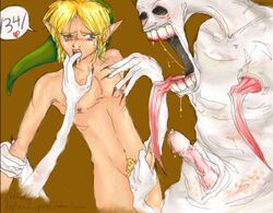 colored dead_hand finger_in_mouth forced_yaoi grab handjob hat link link_(ocarina_of_time) long_tongue male male/male male_rape_victim monster monster_on_male nintendo nude ocarina_of_time penis rape restrained straight_hair tears the_legend_of_zelda tongue uncensored wink yaoi