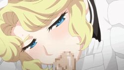 animated blonde_hair blush breasts censored erection fellatio female hair human large_breasts maid male maria_(victoria_maid_maria_no_hoshi) mouth oral penis straight victoria_maid_maria_no_hoshi