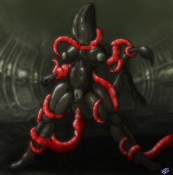 alien alien_(franchise) anthro anus belly bound breasts dark female female_xenomorph feral_only forced hybrid mrs._grey nipples pussy rape restrained shell spacecraft tentacle worm worms xeno xenomorph zevex