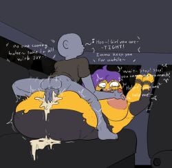 begging_for_help begging_for_mercy begging_to_stop bound bound_legs bound_wrists breasts_bigger_than_head crying crying_with_eyes_open cum cum_inside fake_taxi gray_hellsing purple_hair purple_hair_female rape restrained restrained_arms restraints yellow_skin yellow_skinned_female