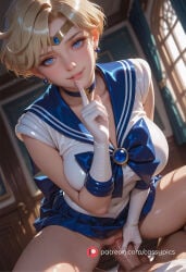 1girl 1girls ai_generated beautiful blonde_hair blue_eyes blush booty busty cassypics cowgirl_position curvy cute cute_face deep_penetration erotic fanart female fit fit_body fit_female high_quality highres hot hourglass_figure legs_apart legs_spread long_eyelashes naked navel no_panties nude parted_lips patreon puffy_lips puffy_nipples quiet_gesture riding_penis rough_sex round_ass round_breasts round_butt sailor_moon sailor_uranus sexy shh sitting_on_penis slim_waist stomach thick thick_ass thick_legs thick_thighs vagina vaginal vaginal_insertion vaginal_penetration vaginal_sex waifu wet wet_body wide_hips