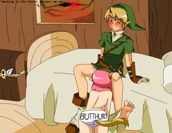 barefoot bed bent_over cat_girl chii24 deku_tree english fellatio link oral panties tail the_legend_of_zelda topless tree