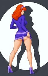 ai_generated ass daphne_blake dress high_heels panties scooby-doo thighs