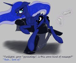 alicorn blush cutie_mark english_text equine friendship_is_magic hooves horn madhotaru my_little_pony princess_luna_(mlp) pussy text wings