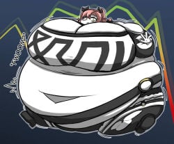economic_inflation inflation nicole_demara pink_hair ripping_clothing spherical_inflation zenless_zone_zero