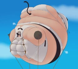 artist_request catgirl floating inflation spherical_inflation sunken_head tail tied_down