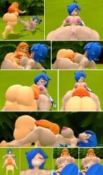 cunnilingus diamonddog246 female female_only human_meggy kabalmystic_(style) meggy_spletzer nude nude_female outside outside_sex smg4 tari_(smg4) yuri
