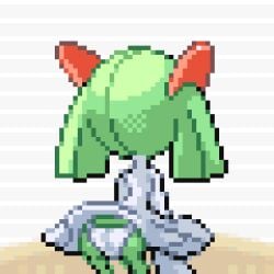 1girls accurate_art_style ass female kirlia nintendo panties pixel_art pokemon pokemon_(species)
