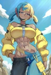 1girls abs ai_generated bare_shoulders big_breasts canari_(pokemon) canary_(pokemon) clothed clothing color female female_focus female_only gigiti hi_res large_breasts light-skinned_female light_skin looking_at_viewer pokemon pokemon_legends:_z-a sexy sexy_female solo solo_female thick_thighs