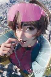 3d 3d_(artwork) asian asian_female chinese chinese_female city female female_focus female_only giantess jubilation_lee jubilee jubilee_(marvel_rivals) looking_at_viewer marvel marvel_rivals pre_vore solo solo_female solo_focus takagavaa train