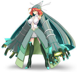 1girls aged_up alternate_breast_size alternate_hair_color alternate_hairstyle big_breasts breasts celesteela_(cosplay) cosplay female_only high_heels human human_only may_(pokemon) nintendo older orange_eyes orange_hair pokemon pokemon_(cosplay) pokemon_sm solo solo_female standing takecha thighhigh_boots white_background