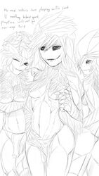 artist_request female floran hair_censor hair_over_breasts imminent_gangbang imminent_rape medium_breasts monochrome plant_girl sketch starbound tagme