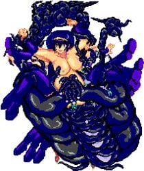 acid animated blue_hair blue_tentacles boots breasts clothing death_by_penis death_by_snoo_snoo dissolving_clothes druaga_no_tou forced inflation ki_(druaga) large_breasts legs_held_open long_hair m.u.g.e.n nipples pixel_art pregnant rape restrained spread_legs sprite stockings stomach_bulge suddenly_naked tentacle_monster tentacle_rape tentacle_sex tentacles thigh-high_boots thigh-highs torn_clothes unbirthing vaginal_penetration vore