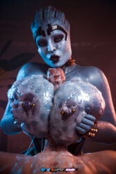1futa 1girls 3d 3d_(artwork) alien alien_girl alien_humanoid asari bioware commander_shepard ejaculation eyeliner eyeshadow female femshep futa_on_female futa_pov futa_with_female futanari futashep jane_shepard mass_effect nipple_piercing nose_piercing paizuri pov pov_only samara semen semen_on_body semen_on_breasts spiked_bracelet spiked_collar vixen3d