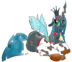 anus changeling equine female friendship_is_magic horn my_little_pony pussy queen_chrysalis_(mlp) ricocake smooth_skin wings