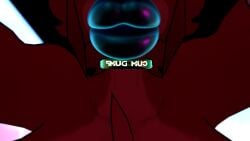 armpits arms_up big_lips big_lips_no_eyes bimbo bimbo_lips black_lips black_lipstick collar dick_sucking_lips fexa fexa_(cryptia) fnia furry furry_bimbo mrhighvoice pinned_to_wall shiny_legs viewer_pov vrchat