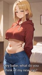 ai_animation ai_art ai_assisted ai_generated belly belly_button belly_button_penetration crop_top cum_in_navel cum_on_belly galekid(artist) jeans navel navel_fetish navel_penetration navel_poke