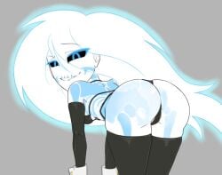 ass ass_focus bikini black_bikini chinese_mythology ghost itzal jttw_(osp) overly_sarcastic_productions seductive seductive_look smirk white_bone_spirit white_bone_spirit_(osp)