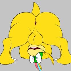 1boy anthro anus ass ass_up balls big_balls big_butt furry furry_male furry_only genitals hi_res koopa koopaling lemmy_koopa looking_at_viewer looking_through looking_through_legs male male_only mario_(series) nintendo nude penis reptile scalie smile tail tuxzzybugzzy