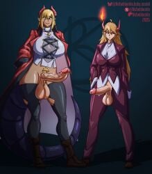 2futas alternate_version_available futanari horns no_panties nsfwblackle