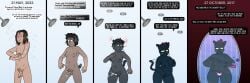 2023 absurd_res anthro axiomtf balls bathing black_hair bodily_fluids breast_growth breasts closed_eyes clothing comic cum dialogue digital_media_(artwork) domestic_cat english_text felid feline felis female gender_transformation genital_fluids genitals growth hair hand_on_breast hi_res human human_to_anthro lgbt_pride looking_at_reflection looking_at_viewer looking_down mae_borowski male mammal masturbation mind_control mirror mtf_transformation night_in_the_woods nipples nude offscreen_character orgasm overweight overweight_anthro overweight_female penis pride_colors prurientpie pussy sequence showering shrinking size_transformation smile solo species_transformation standing surprised tail tail_growth text transformation transgender_pride_colors underwear vulva weight_gain whisker_growth whiskers