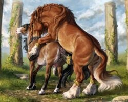 absurd_res accessory animal_genitalia animal_penis animal_pussy animal_vulva anus balls big_balls big_penis bite black_mane black_penis blue_eyes bodily_fluids brown_body brown_fur brown_mane brown_tail cock_ring detailed duo equid equine equine_anus equine_genitalia equine_penis equine_pussy equine_vulva female female_penetrated feral feral_on_feral feral_penetrated feral_penetrating feral_penetrating_feral fur furgonomics furry-specific_piercing genital_fluids genitals glistening glistening_eyes grass green_eyes hi_res horse huge_filesize jewelry male male/female male_penetrating male_penetrating_female mammal mane medial_ring neck_bite outside penetration penile penile_penetration penis penis_accessory penis_in_vagina penis_jewelry piercing plant pussy realistic_feral rock ruad scarlanya sex signature tail teat_piercing teats vaginal_fluids vaginal_penetration white_body white_fur white_tail