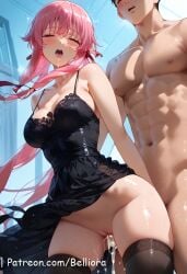 1boy 1girls ai_generated ass belliora big_ass big_breasts blush blushing_at_partner breasts crazy_girl doggy_style fat_ass female gasai_yuno happy_female head_accessory huge_ass human human_female indoors interracial large_ass large_breasts lifting_shirt light-skinned_female light-skinned_male light_skin long_hair looking_at_partner looking_at_viewer male male/female mirai_nikki my_future_diary naked naked_female naked_male nude pawg penis penis_in_pussy pink_eyes pink_hair pov pussy sweat thick thick_ass thick_thighs vaginal_penetration wide_hips