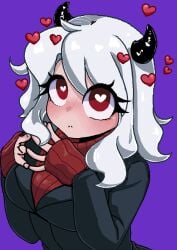 animated big_breasts blush blush boop breasts breasts breasts_out commission costume cute cute_face demon demon_girl demon_horns dripping fanart female female_focus female_only fluffy_hair focus gift_art girl girly happy_female heart heart-shaped_pupils heart_eyes hearts_around_head helltaker horn horny_female modeus_(helltaker) nipples nipples_outside open_mouth pink_nipples pixel_(artwork) pixel_art purple_background red_eyes short_hair short_horn smile suit sweaty_breasts tits_out translation_request white_hair