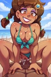 ai_generated areola areola_slip big_ass big_breasts big_penis bikini blush bottomless breasts brown_body bubble_butt bursting_breasts cleavage cum cum_in_pussy cum_inside dark_skin excessive_cum fat_ass female forced freckles large_ass large_breasts large_penis latina male milf mommy motion_lines muscular muscular_female original original_character penetration penis pleasure_face pounding pov pussy raped riding rodeai rough_sex sweat tan_body tanned toony vaginal_penetration vaginal_sex veiny_penis yaoi