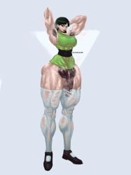 balls_in_panties balls_under_clothes breasts bulge bulge_through_clothing bulge_under_clothes buttercup_(powerpuff_girls) dark_penis female futanari huge_ass huge_balls huge_breasts huge_cock muscle_girl muscular muscular_female powerpuff_girls thick_thighs voluptuous voluptuous_futa wide_hips