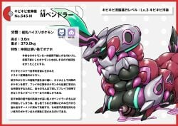 absurd_res armor arthropod black_body black_skin blue_horn bodily_fluids border colored_cum cum generation_5_pokemon generation_9_pokemon genital_fluids genitals hi_res horn japanese_text mega_evolution mega_scolipede nikunigushii nintendo penis pink_cum pokedex pokedex_entry pokedex_number pokemon pokemon_(species) purple_body purple_eyes purple_skin red_border scolipede simple_background text translation_request unusual_bodily_fluids unusual_cum unusual_genital_fluids white_background